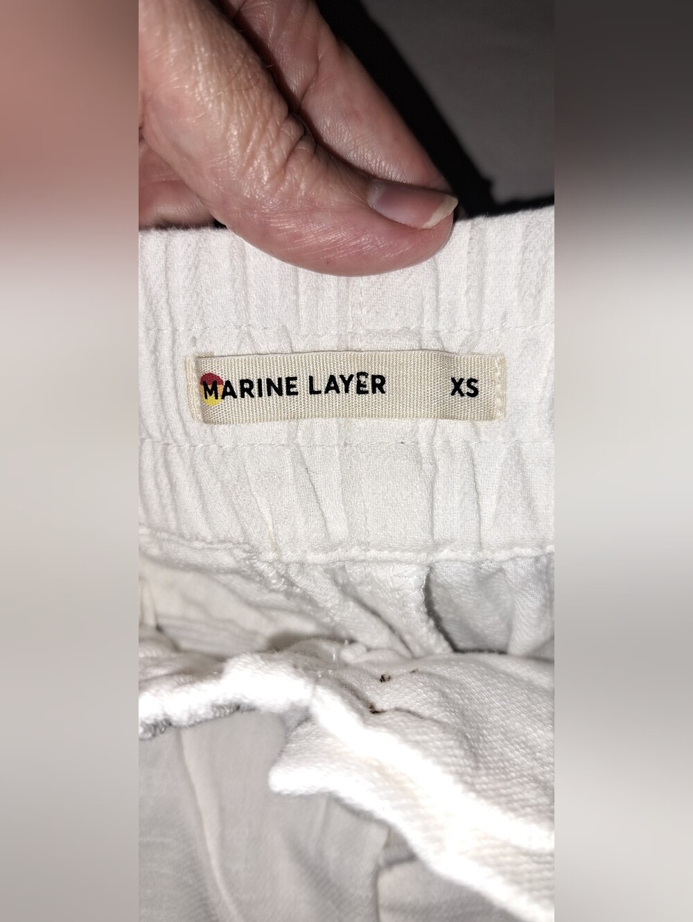 Maine Layer Elle Relaxed Crop Cotton Textured Pant XS Read White Beach Comfort - Picture 7 of 9